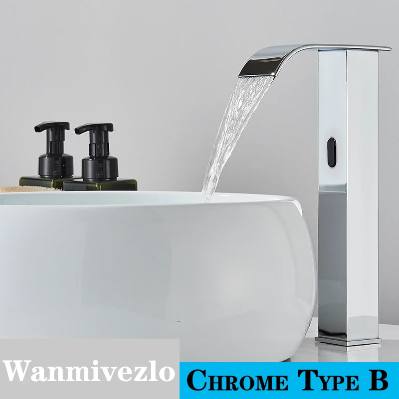 Smart Sensor Bathroom Basin Faucet Intelligent Black Automatic