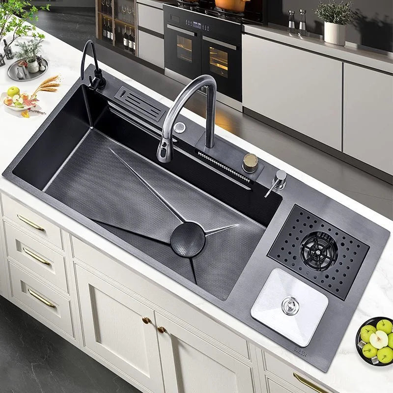 Flying Rainwaterfall Sink Stainless Steel Large Big Garbage