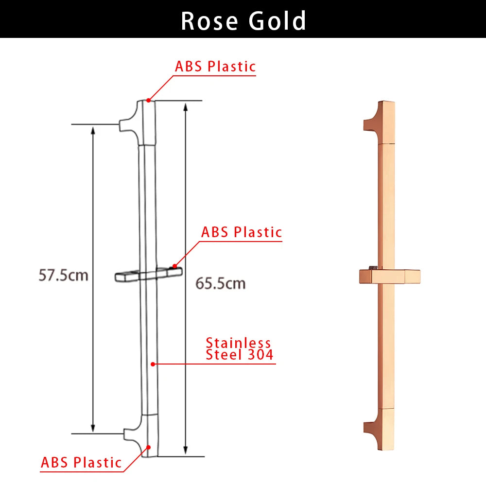 Wall Mounted Adjustable Slide Shower Bar Bathroom Shower