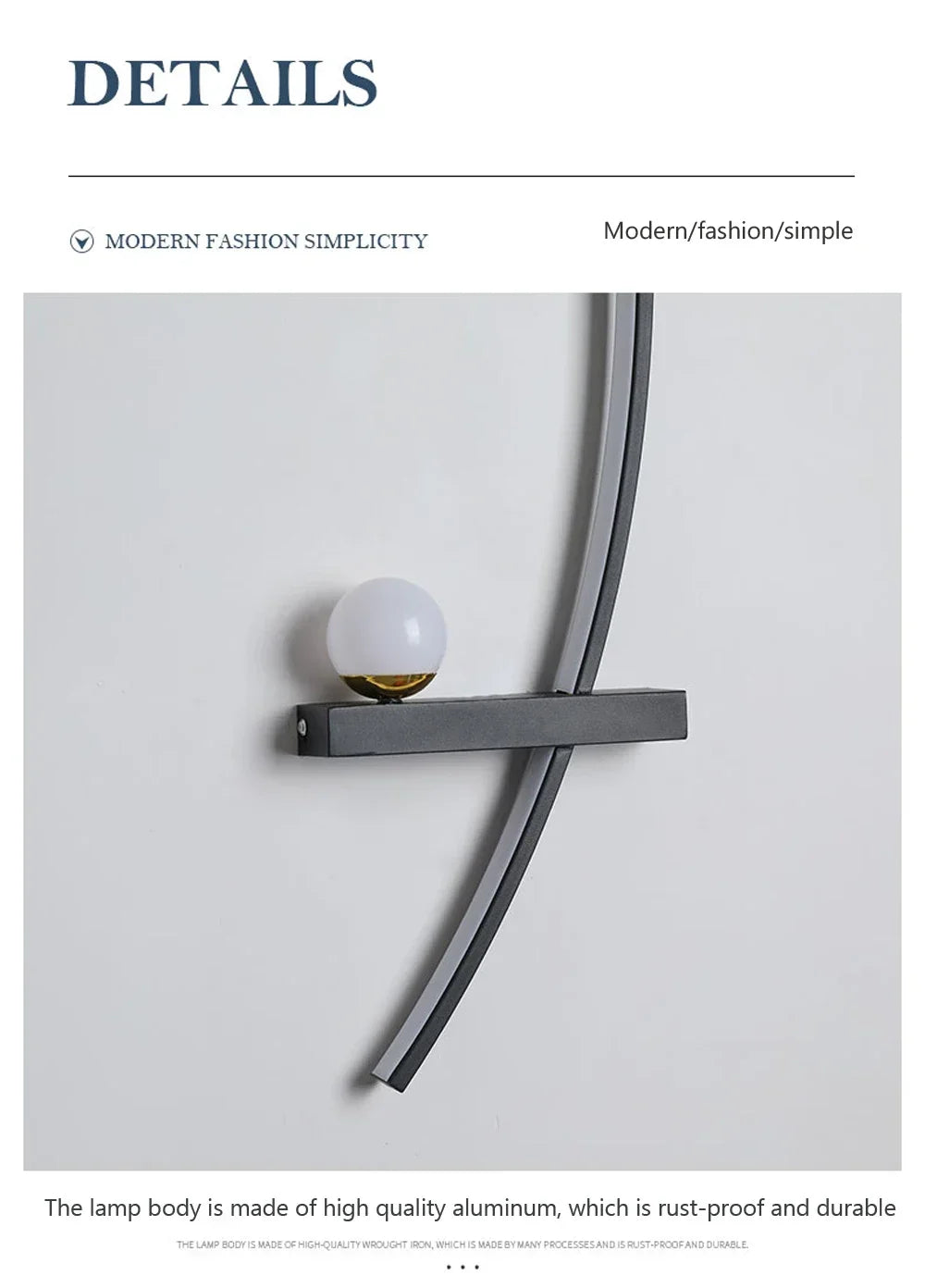 Modern Led Simple Art Bedroom Bedside Wall Lamp