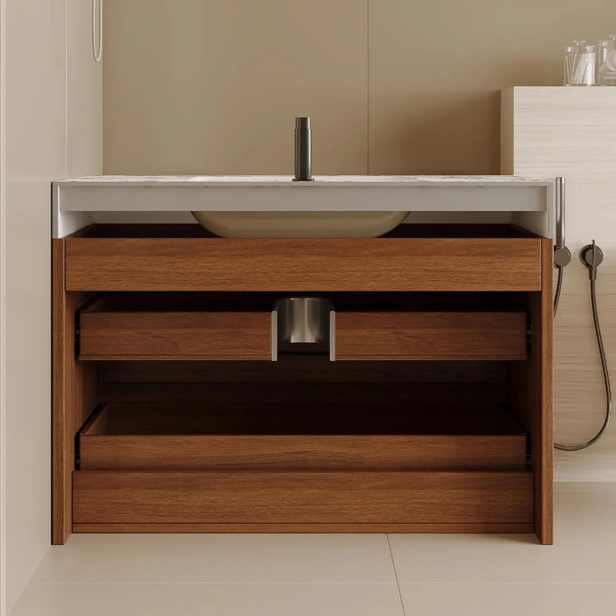 30 Modern Floating Bathroom Vanity Faux Marble Top