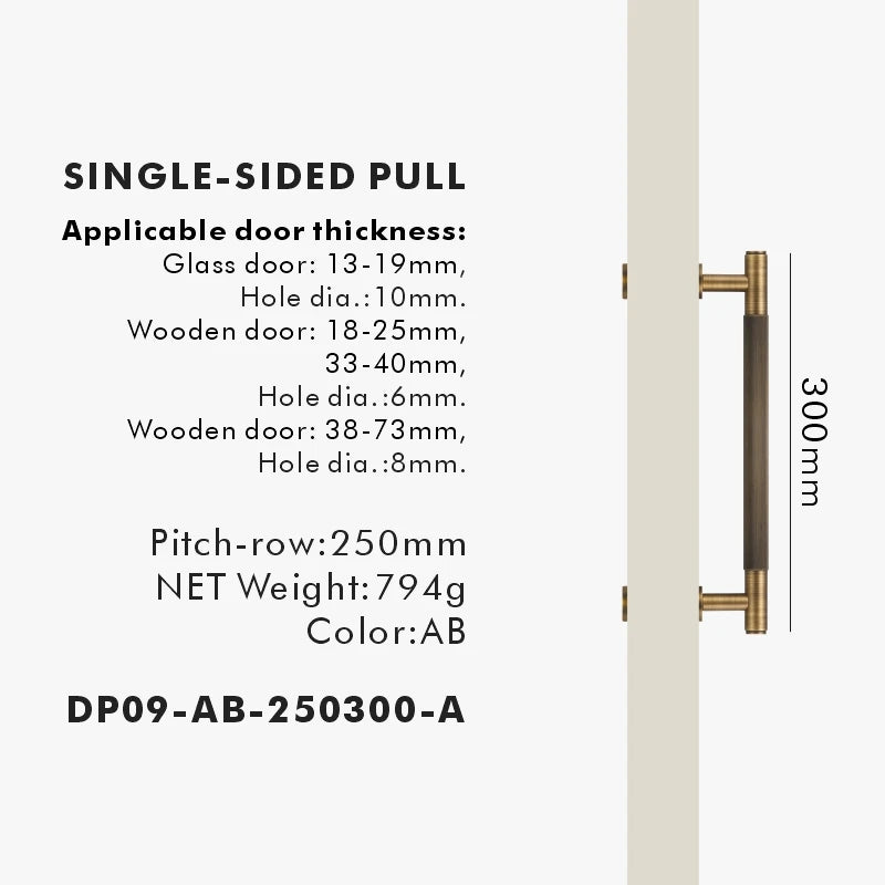 Nurlin Brass Door Double Sided Linear Striped Pull