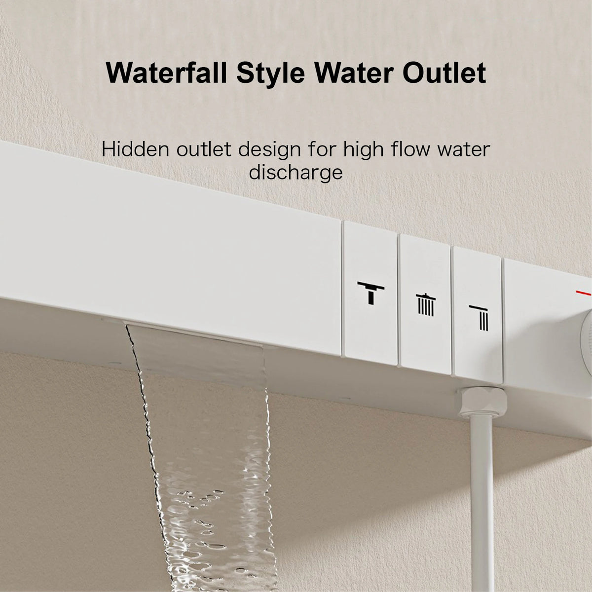 Luxury Ceiling Thermostatic Shower System Black Brass Function