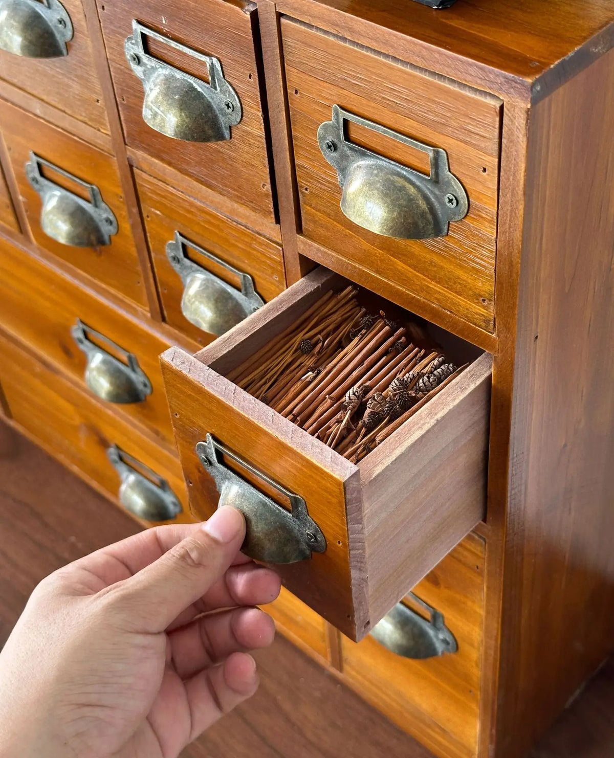 Wooden Entrance Desk Drawer Type Entry Key Storage