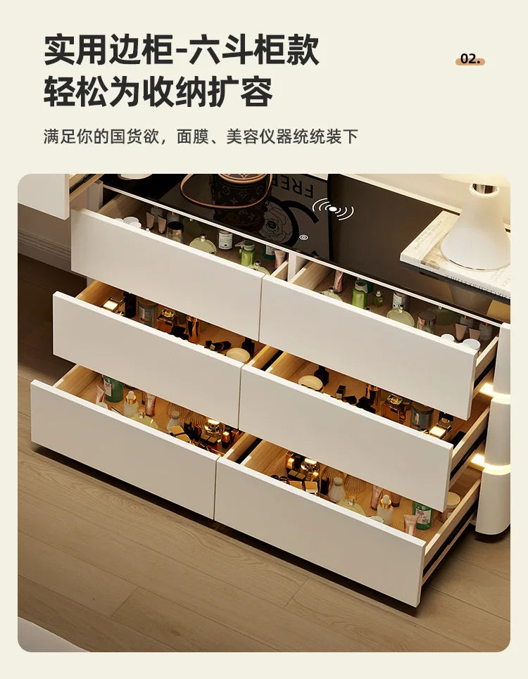 Modern Dressing Table Vanity Desk Wireless Charge Station