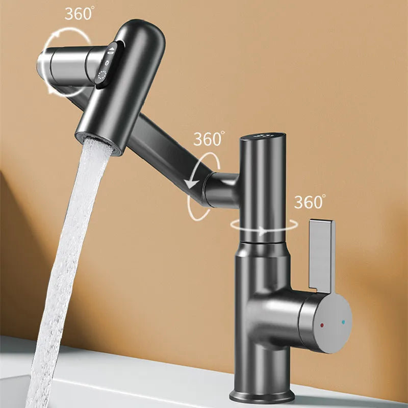 Digital Display Led Basin Faucet 360 Rotation Multi-Function