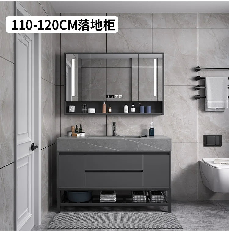 Washbasin Floor Bathroom Cabinets Vintage Drawer Light Toilet