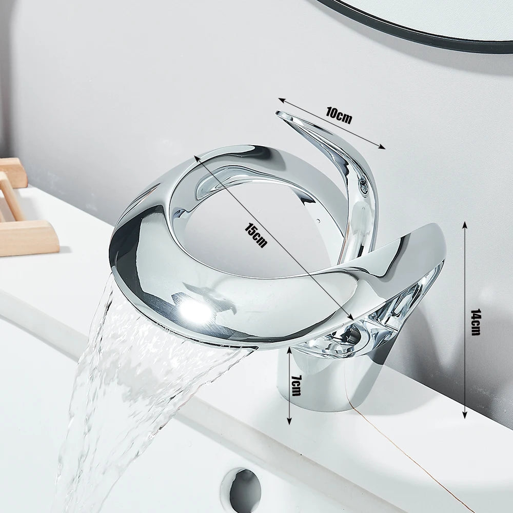 Waterfall Creative Bathroom Basin Faucet Sink Faucet Deck