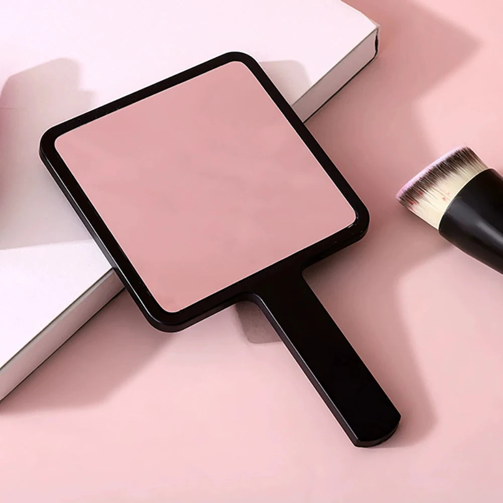 Fashion Universal Square Handheld Makeup Mirror Handle Vanity