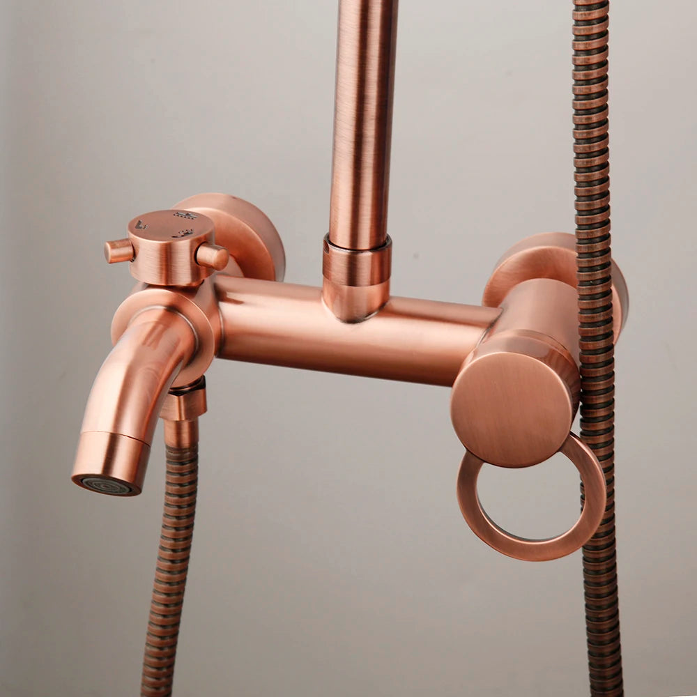 Kemaidi Antique Copper Bathroom Shower Rainfall Bath Shower