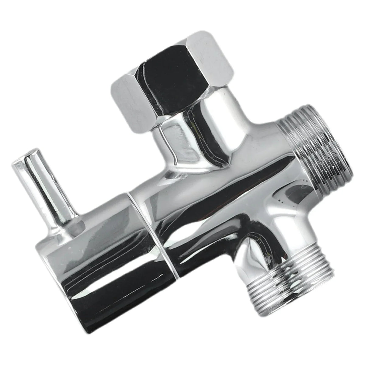 Way Brass Diverter Valve T-Adapter Converter Chrome Shower