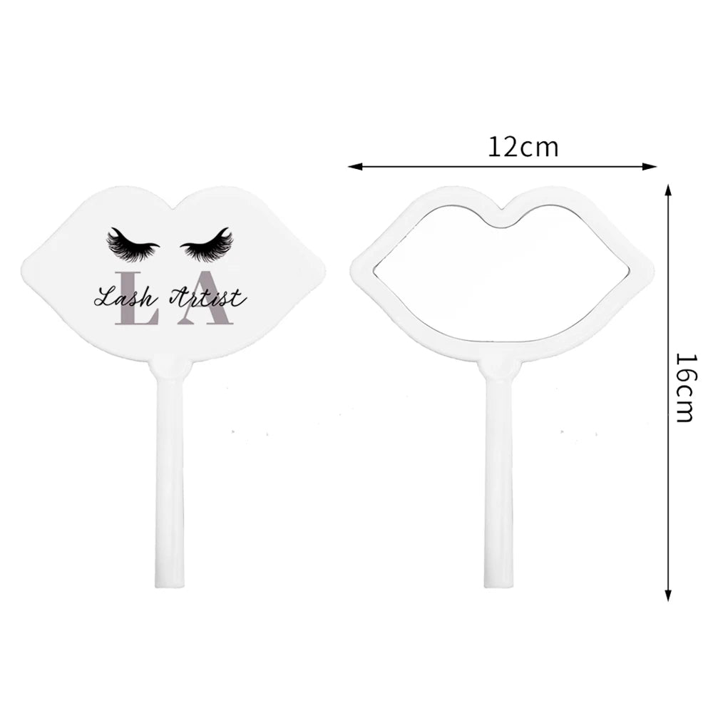 Pc Lip Shape Handheld Makeup Mirror Lash Tech