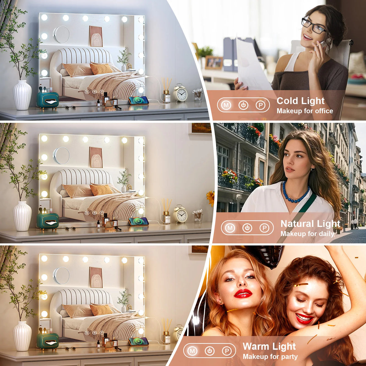 Uk Hollywood Mirror Vanity Make Up Mirror Lights