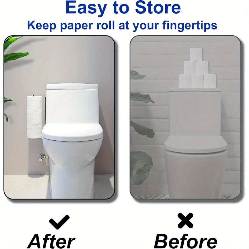 Bathroom Toilet Paper Holder Storage Extra Rolls Over
