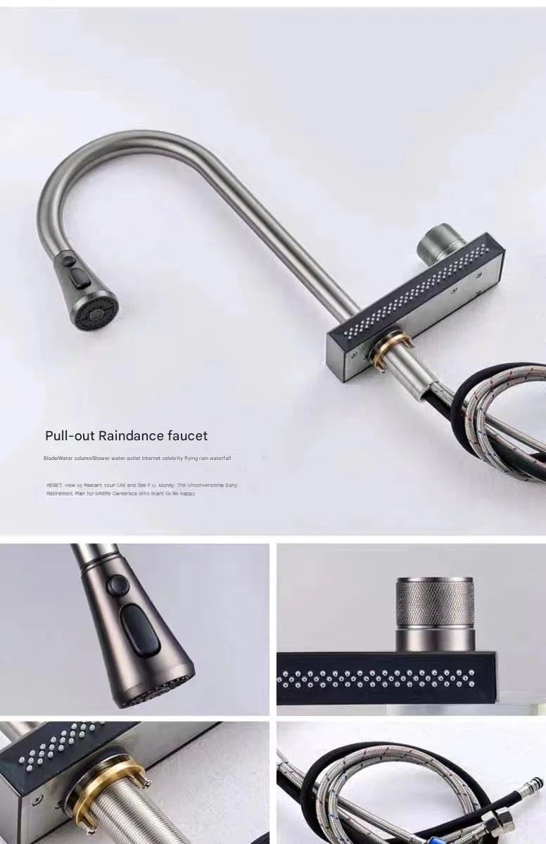 Popular Waterfall Faucet 304 Stainless Steel Cold Rainfall