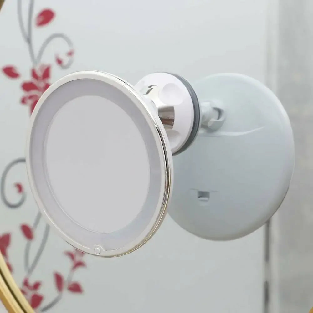 Led Makeup Mirror 10x Magnifier & Flexible Gooseneck
