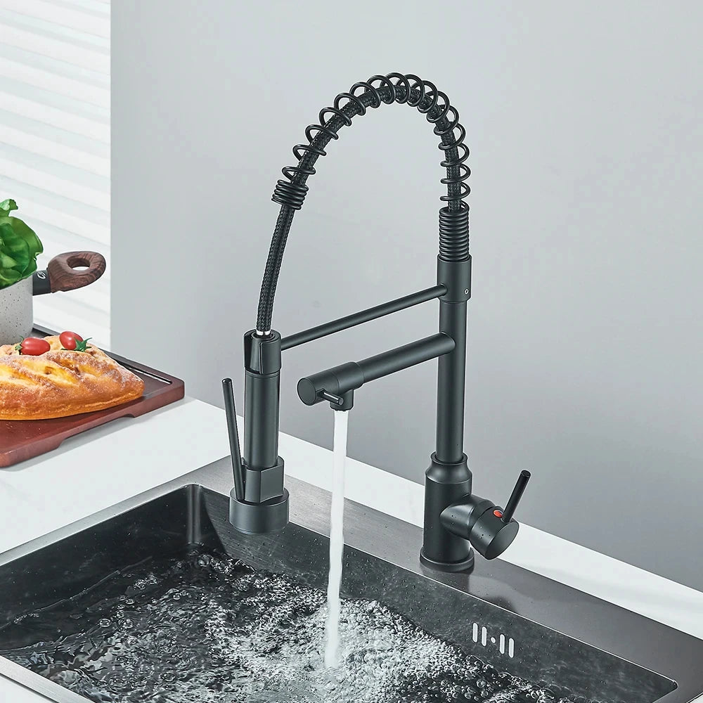 Black Sink Faucet Pull-Out Cold Water Mixing Faucet
