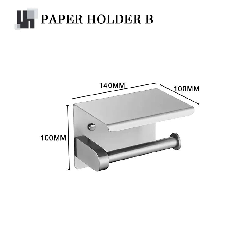 Brushed Nickel Bathroom Towel Bar Bath Robe Hook