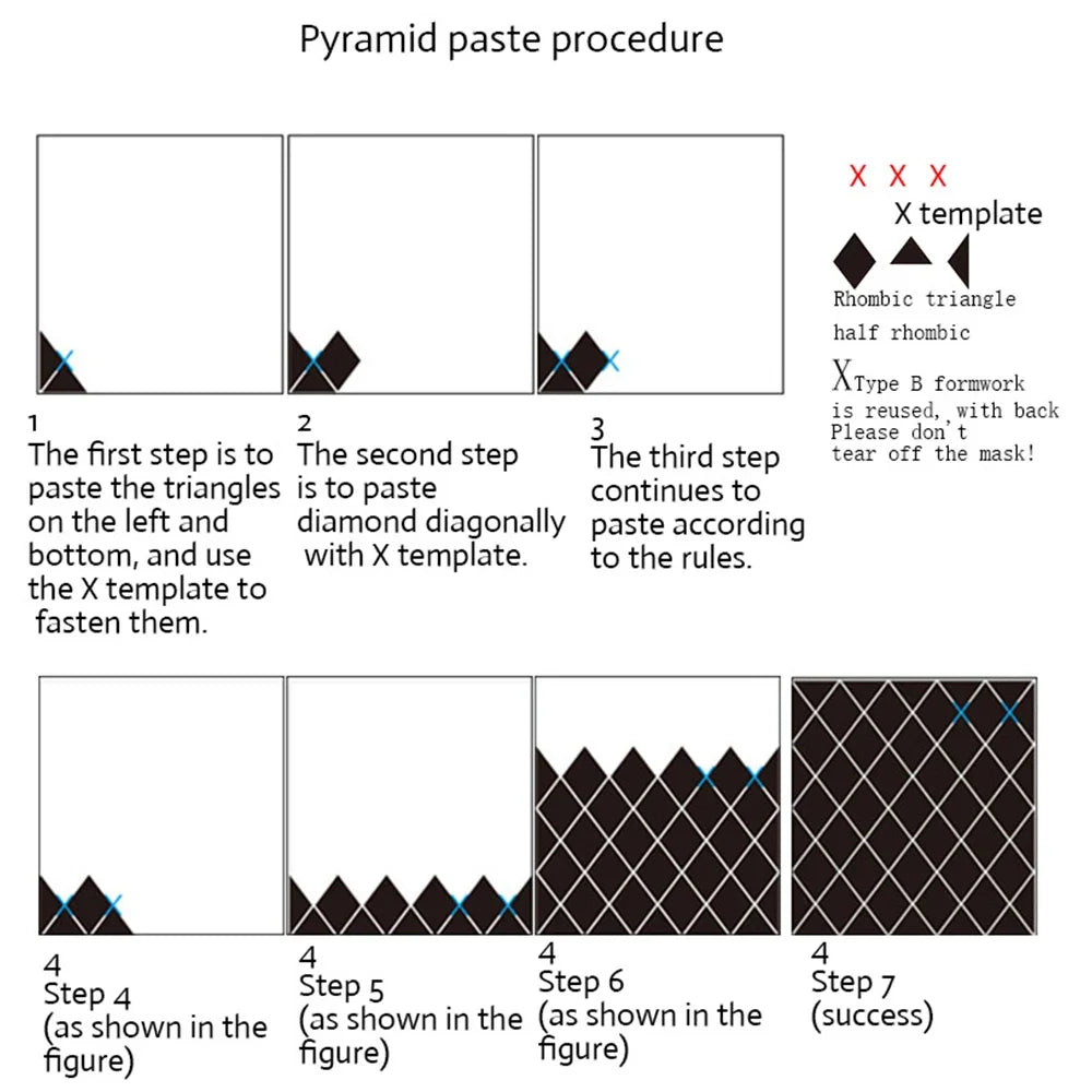 3d Mirror Stickers Acrylic Triangles Self-Adhesive Diamonds Diy