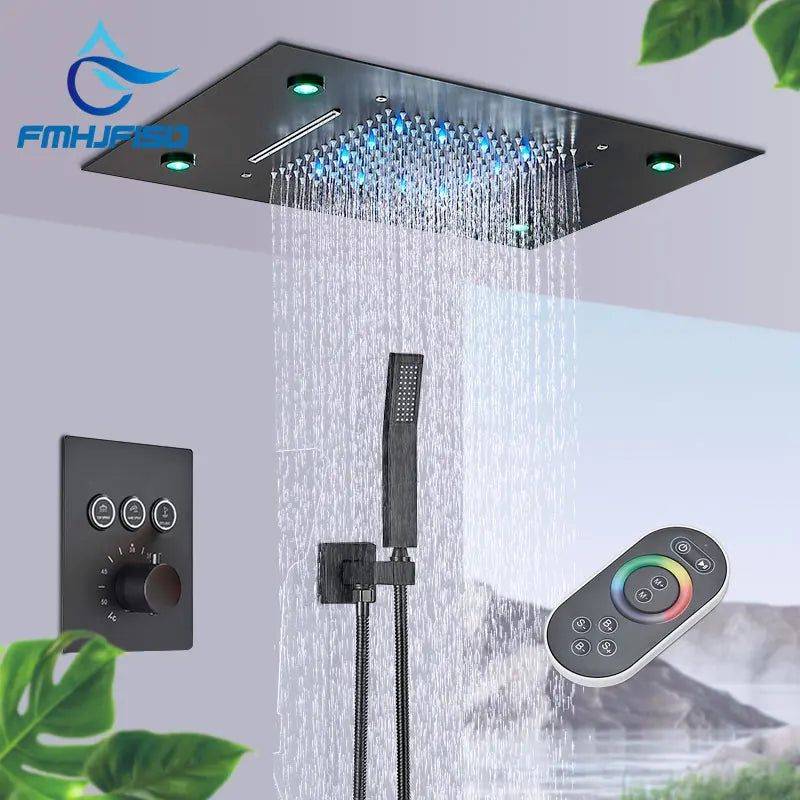 Thermostatic Luxury Shower Faucet Led Shower Ceiling Mount