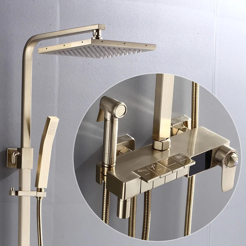 12 Inch Rainfall Shower System Bathroom Luxury Thermostatic