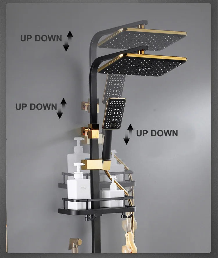 Thermostatic Bathroom Shower System Solid Brass Bathroom Faucets