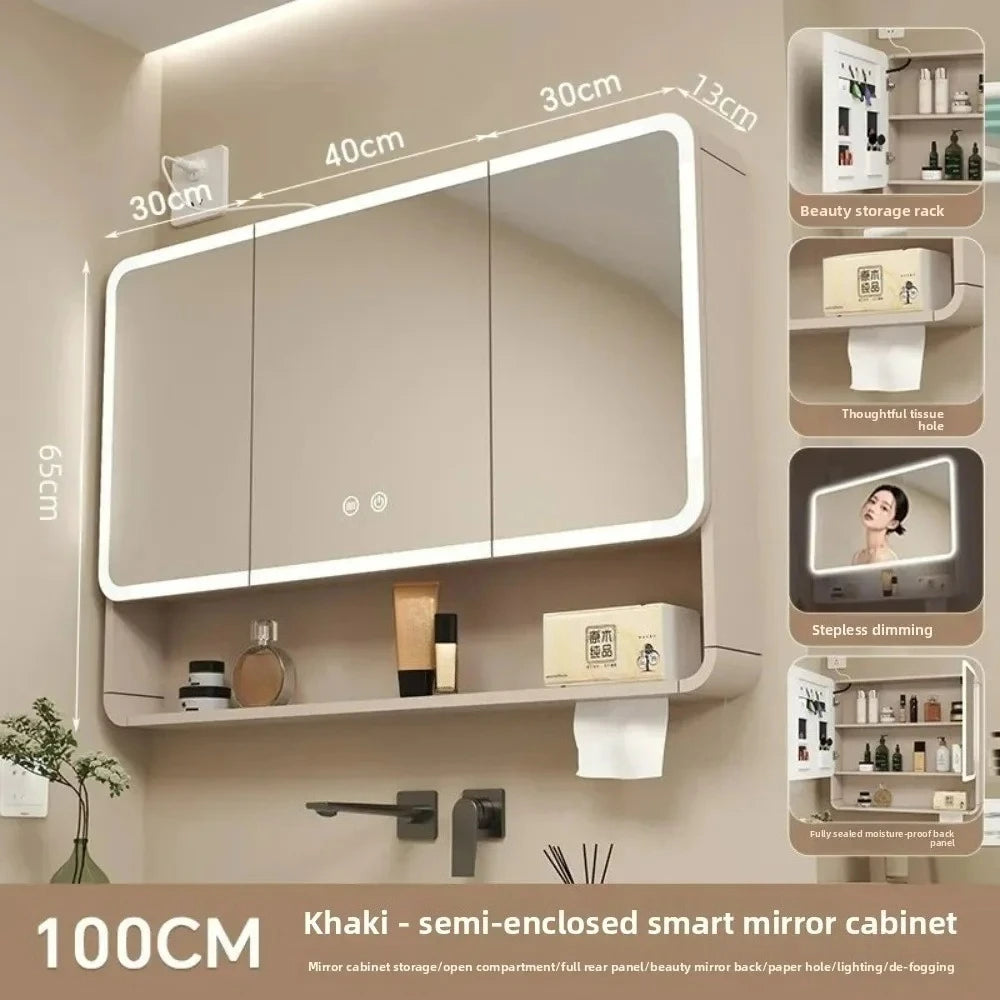 Led Bathroom Mirror Cabinet Anti Fog Wall Mounted