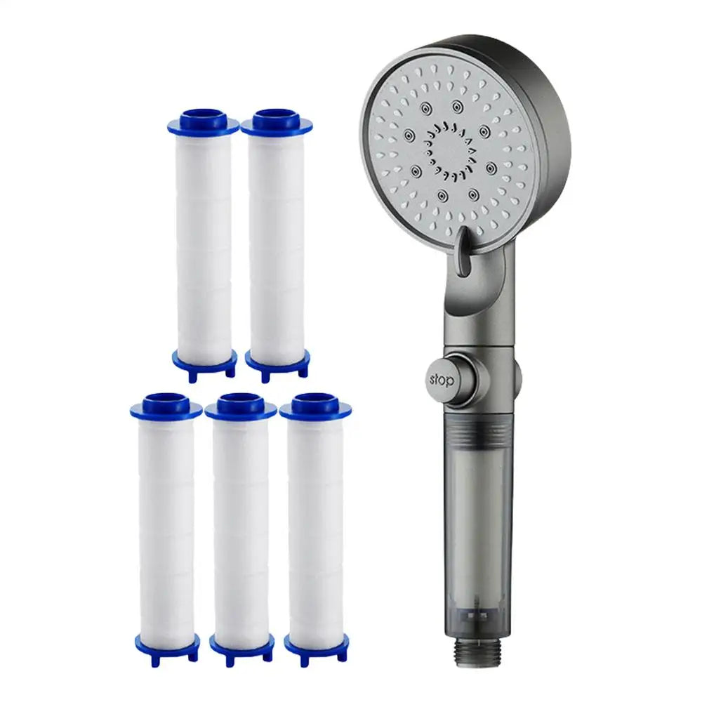 5-Mode Filtered Shower Head High Pressure Adjustable Sprayer