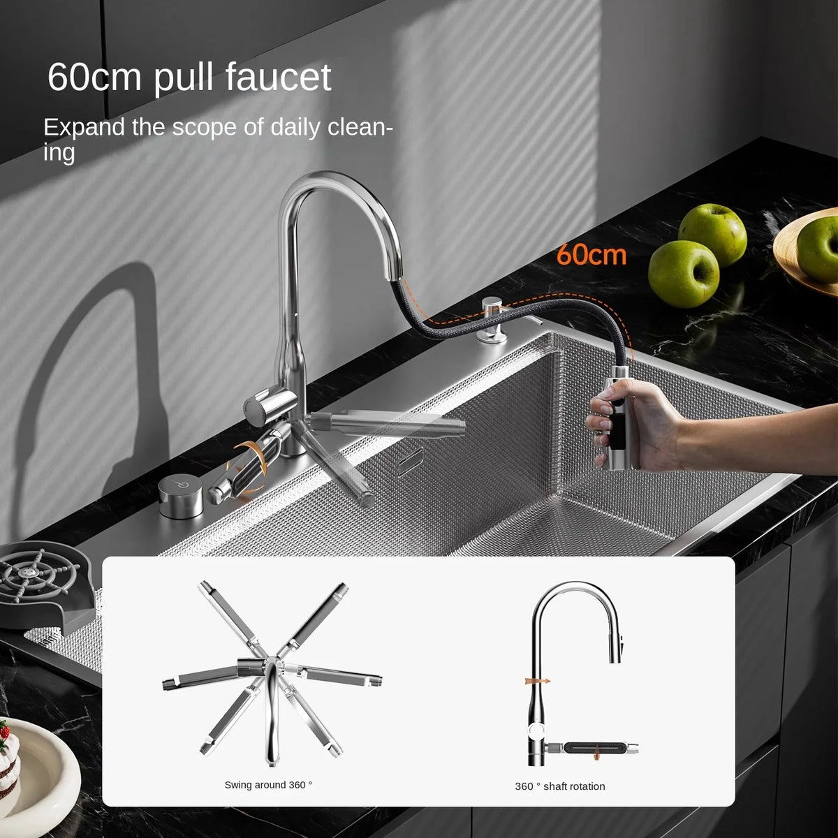 Digital Display Fly Rain Waterfall Large Sink 304