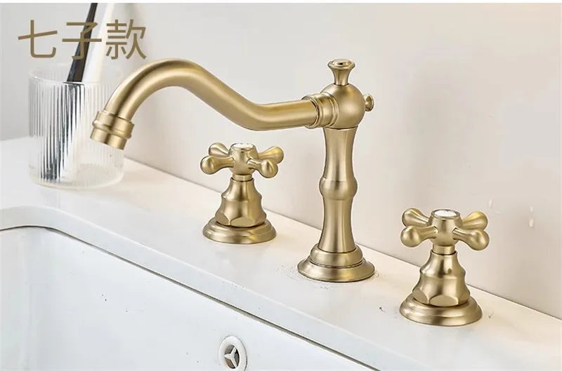 Brushed Gold Bathroom Faucet Total Brass Basin Faucet