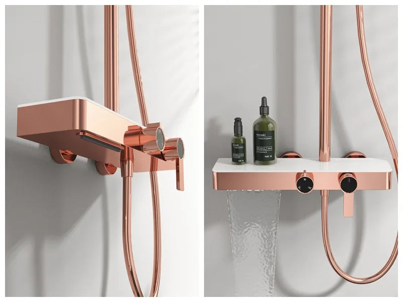 Orange Piano Bathroom Shower Waterfall Bathroom Mixer Faucets