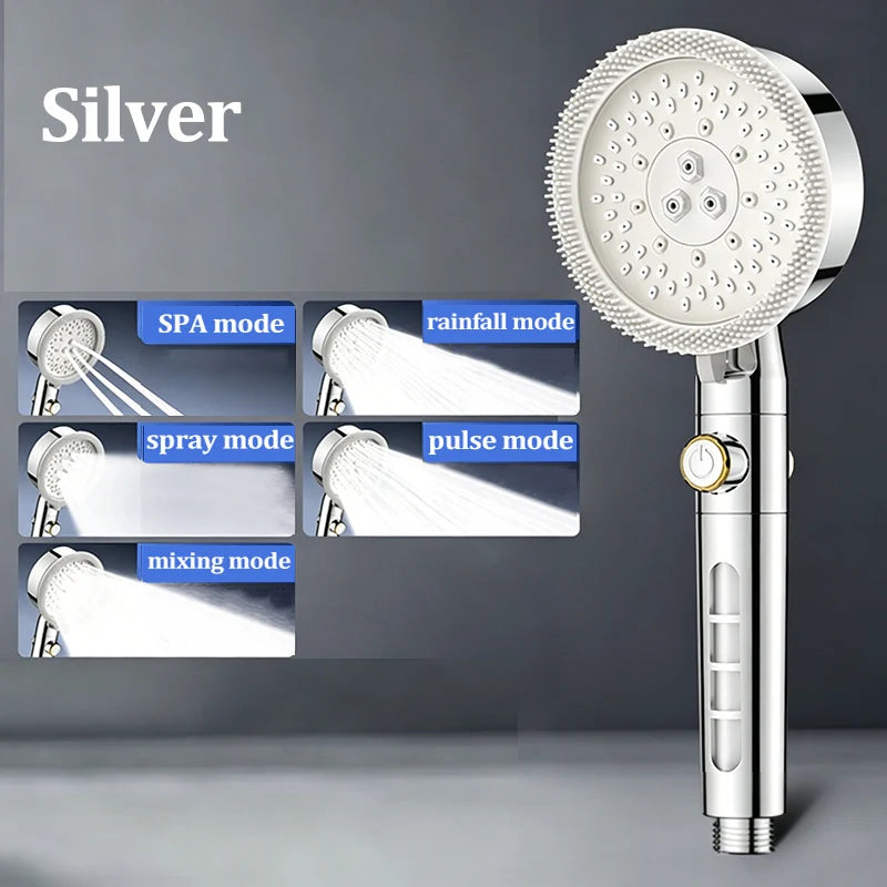 Modes High Pressure Turbo Shower Head Spa Massage
