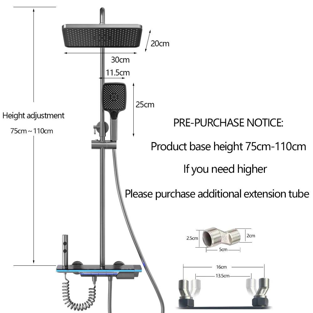 Oxg Brass Bathroom Faucet Thermostatic Shower Faucet Digital