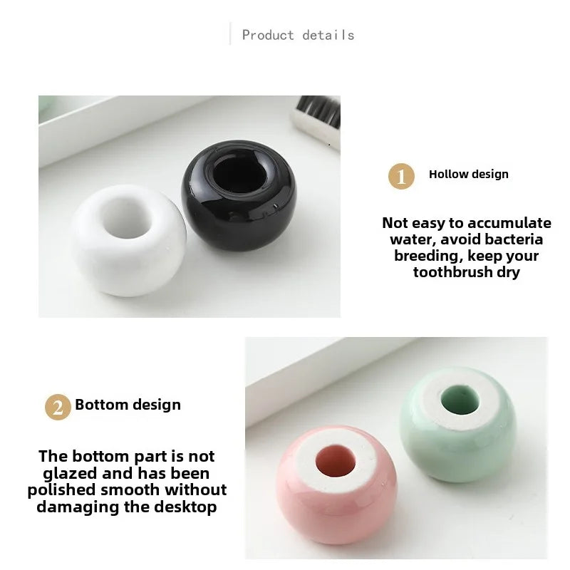 Pc Mini Ceramics Handmade Toothbrush Holder Stand Bathroom