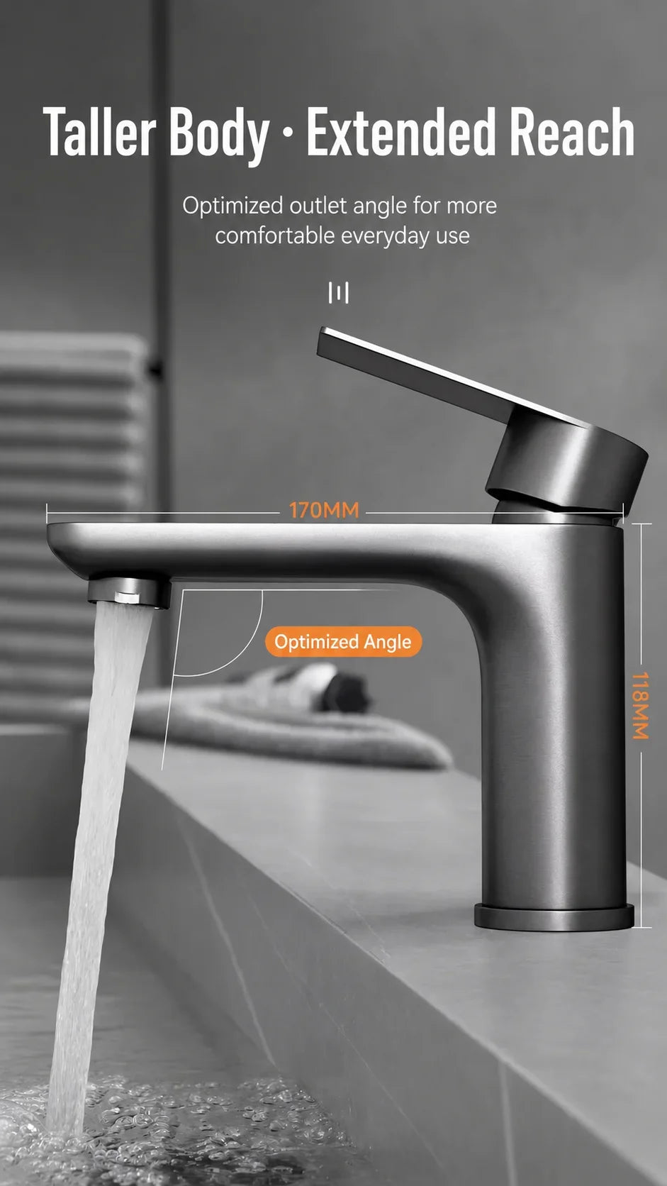 Bathroom Sink Faucet Stainless Steel Cold Mixer Tap
