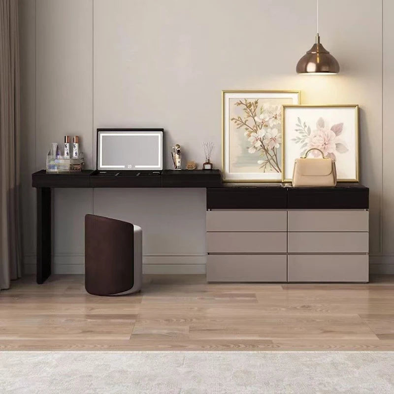 Italian Minimalist Vanity Table Drawer Storage Bedroom Corner