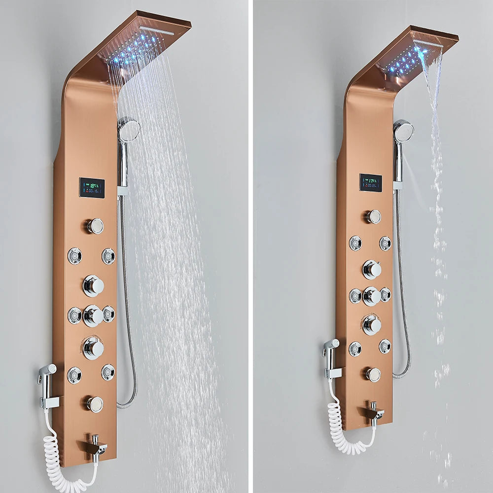 Led Bathroom Shower Panel Modes Intelligent Lcd Shower