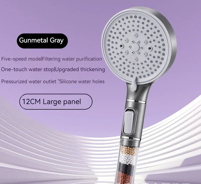 5-Speed Booster Large Panel Strong Water Shower Head