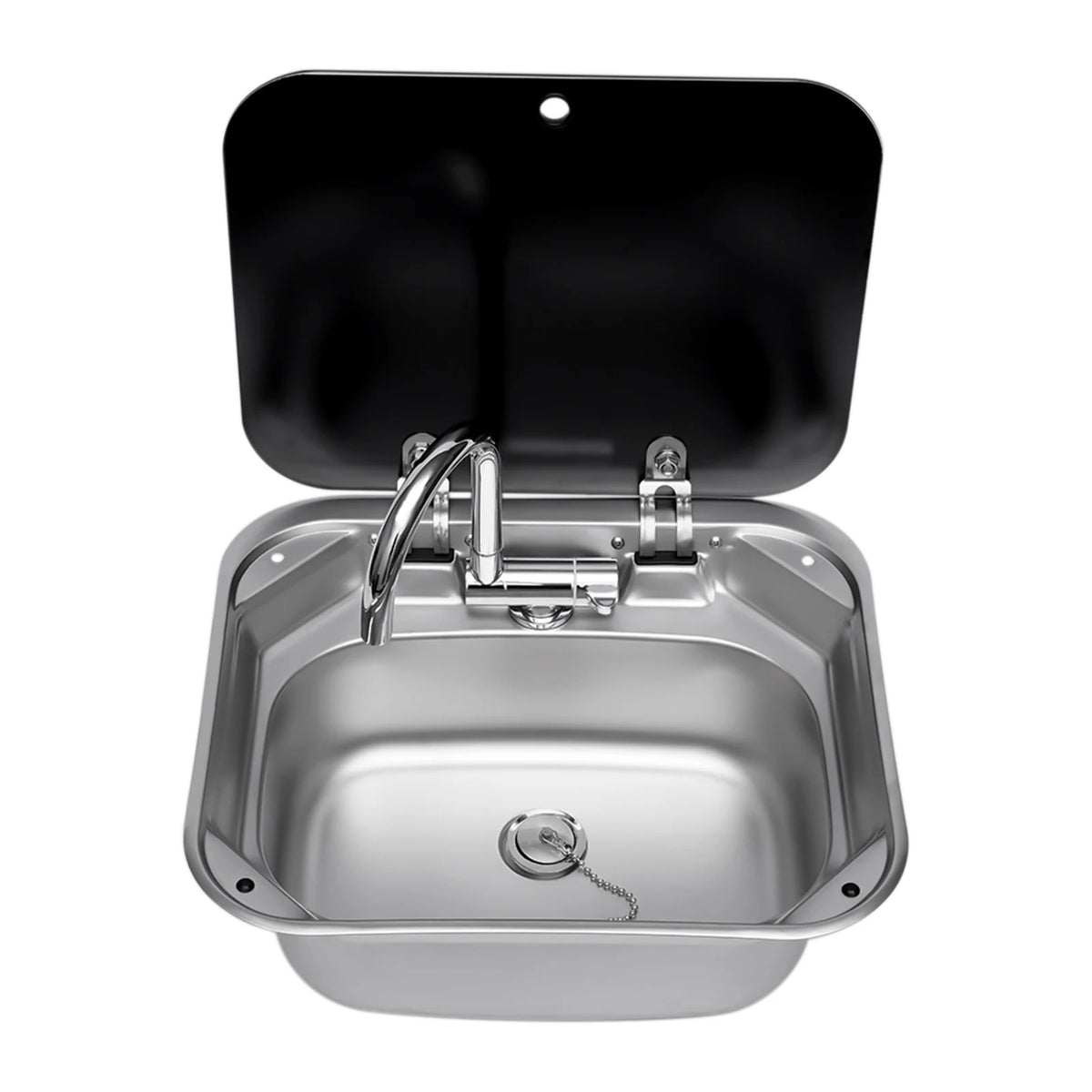Rv Sink Camper Lid Foldable &Cold Faucet Pipes