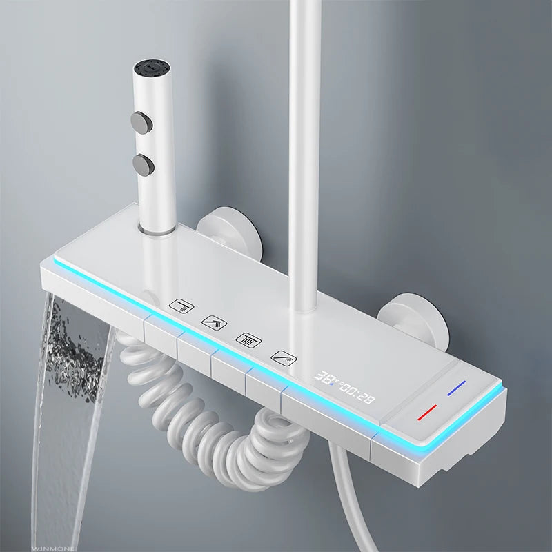 Modern Bathrooms Shower System Glass Panel Bathtub Rain