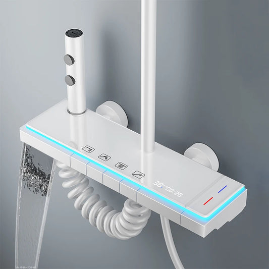 Modern Bathrooms Shower System Glass Panel Bathtub Rain