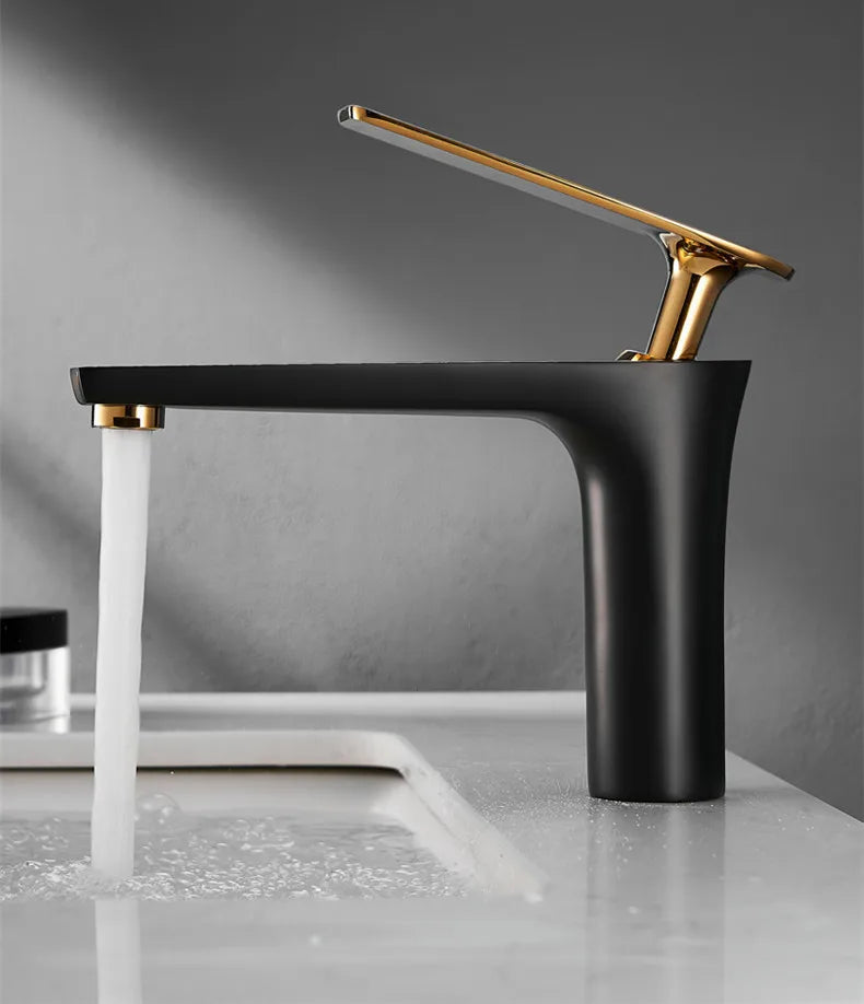 All Copper Black Gold Basin Faucet Sink Faucet