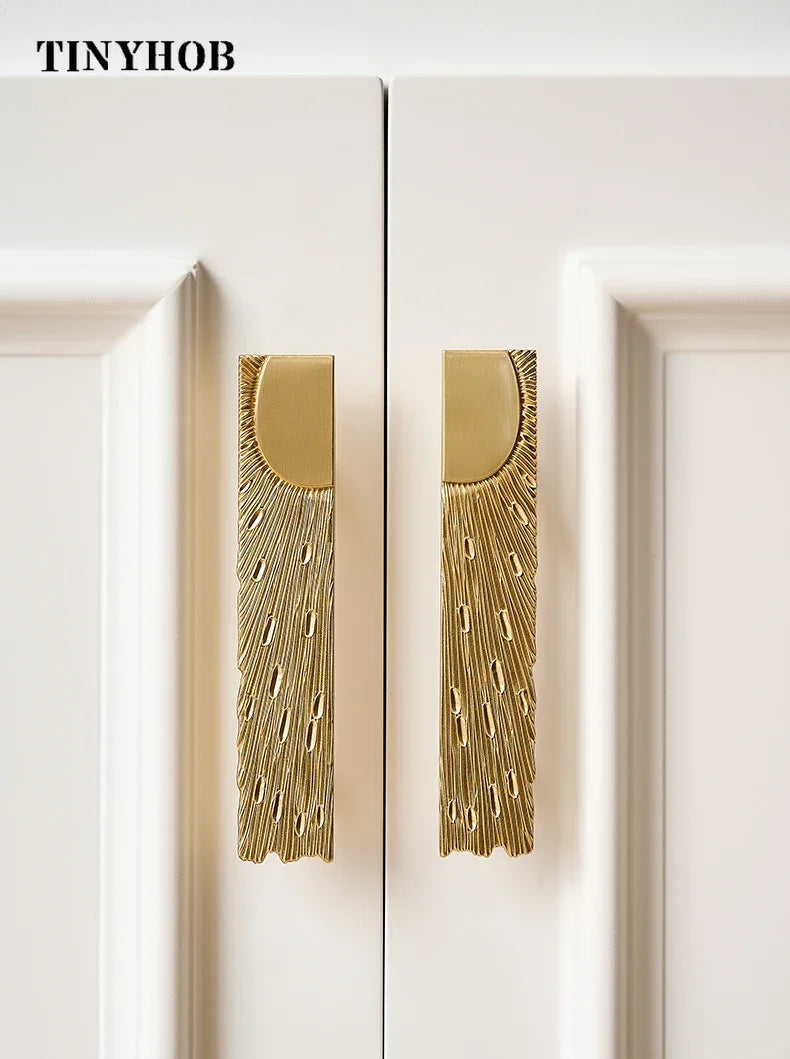 Unique Lines Satin Brass Handle Closet Wardrobe Door