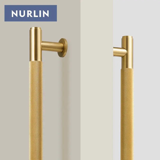 Nurlin Brass Door Double Sided Knurled Pull Bar