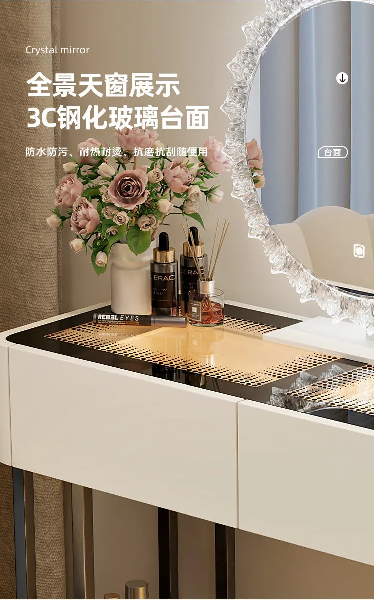 Modern Dressing Table Vanity Desk Wireless Charge Station