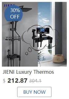 Jieni Inch Brushed Gold Rainfall Shower Faucet Sets