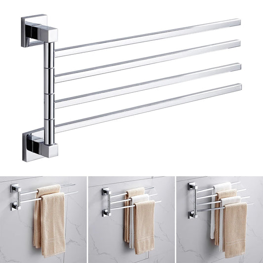 2/4 Bar Swivel Bathroom Towel Rack Wall Mounted