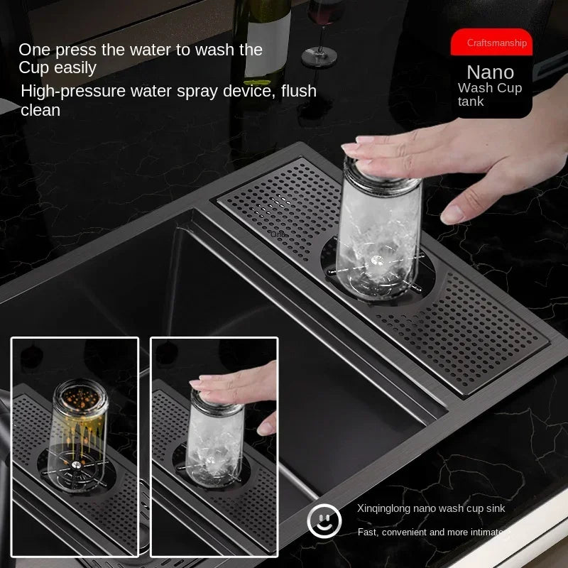55cmx32cm 304 Nano Stainless Steel Hidden Sink Folding