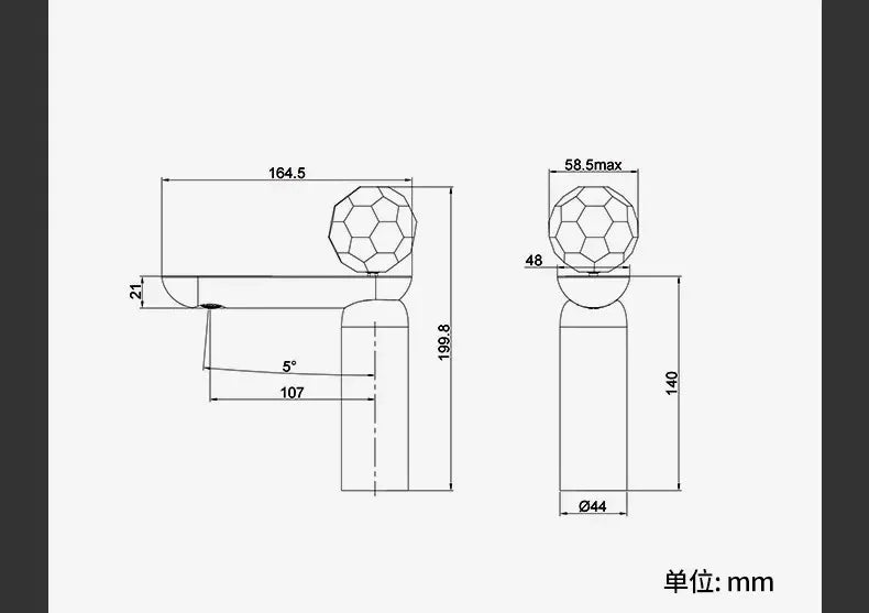 Gray Basin Faucet Brass Sink Mixer Tap &