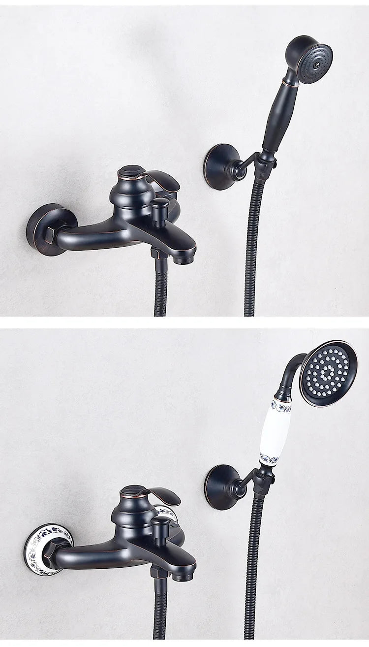 French Brass Simple Shower Spray Handheld Shower Head
